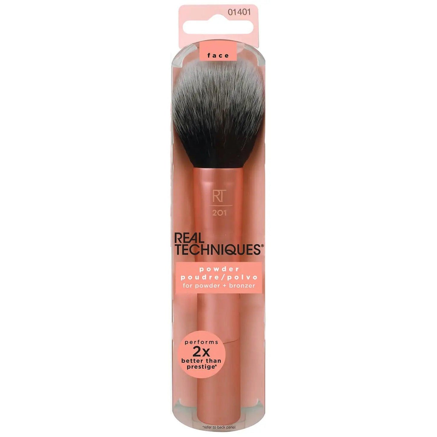 Real Techniques Powder Brush in packaging, ideal for even powder application and flawless makeup results.