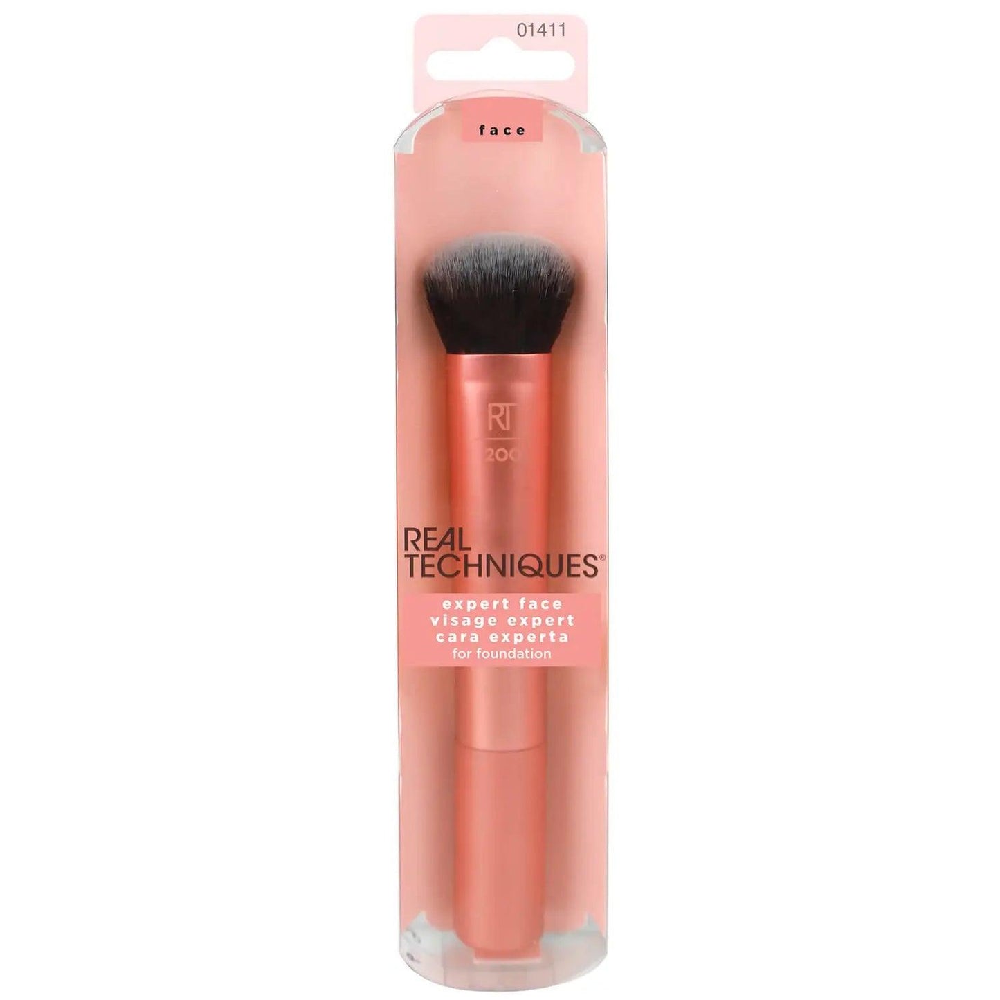 Real Techniques Expert Face Brush in packaging, ideal for creating a flawless foundation base.