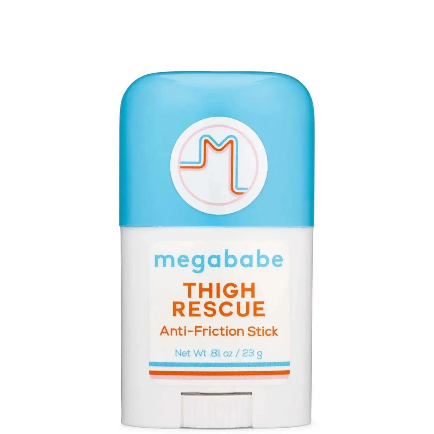 Megababe Thigh Rescue anti-friction stick, effective chafing solution for summer comfort, 23g balm stick.