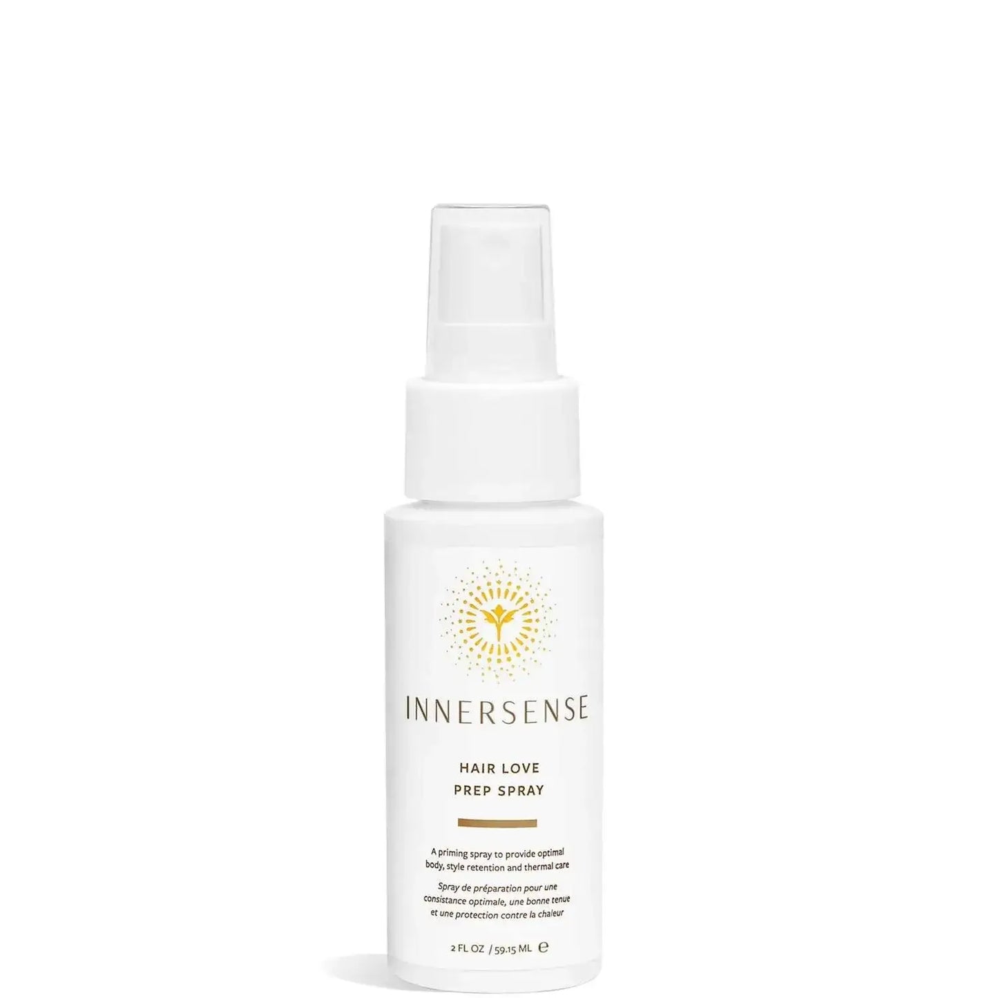 Innersense Hair Love Prep Spray 59ml, a priming spray for body, style retention, and thermal protection for all hair types.