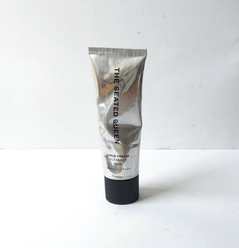 The Seated Queen Cold Cream Cleanser Mask 30ml in sleek tube for luxurious skincare routine.