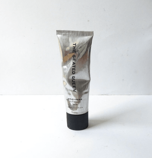 The Seated Queen Cold Cream Cleanser Mask 30ml in sleek tube for luxurious skincare routine.