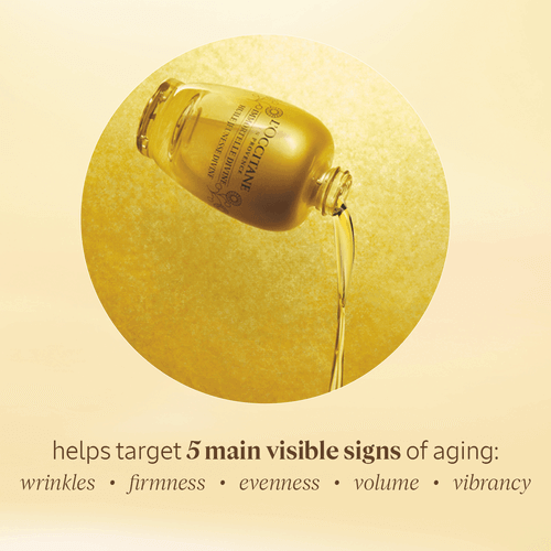 L'occitane Immortelle Divine Youth Oil 15 ml targeting wrinkles, firmness, evenness, volume, and vibrancy against aging.