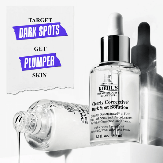 Kiehl's Clearly Corrective Dark Spot Solution for targeting dark spots and enhancing skin clarity.