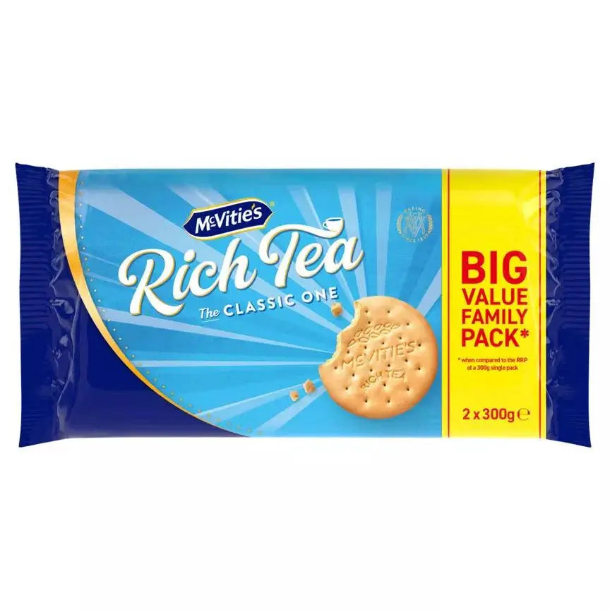 McVitie's Rich Tea The Classic One Twin Pack 2x300g, classic biscuits, big family pack, vegetarian friendly