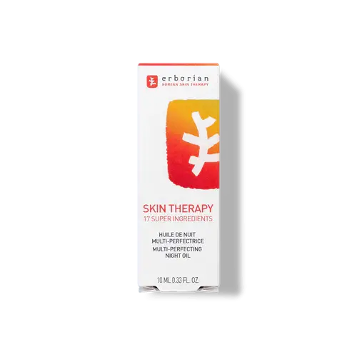 Erborian Skin Therapy multi-perfecting night oil serum 10 ML with 17 super ingredients, designed for overnight nourishment.