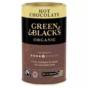 Green & Black's Organic Hot Chocolate 250g, fair trade, vegetarian-friendly, rich creamy drink, indulgent flavor.