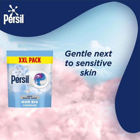 Persil Non Bio Washing Capsules, Pure Heaven scent, gentle on sensitive skin, XXL pack for 54 washes.