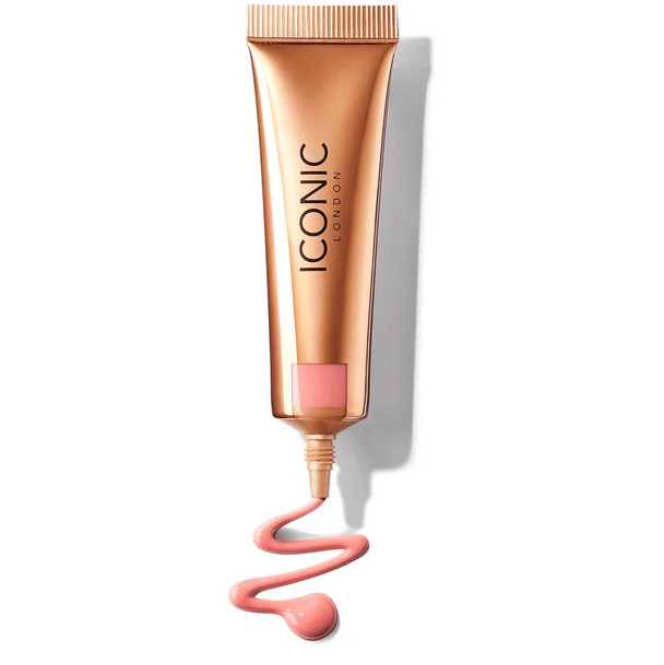 ICONIC London Sheer Blush in Rose Riot, lightweight liquid blush offering a radiant, dewy finish for all skin tones.