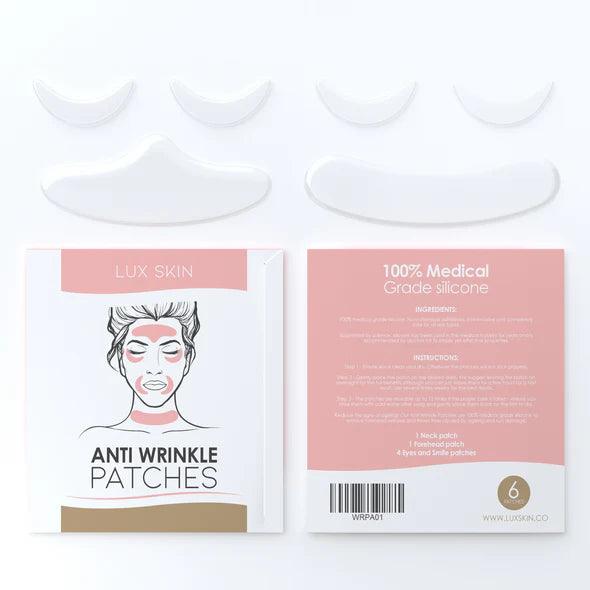 LUX SKIN® Anti Wrinkle Patches with medical grade silicone for reducing signs of aging and hydrating skin.