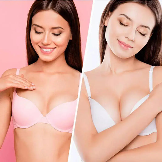 Model showcasing improved bust appearance after using BIOVENE Honey Bust Extra Nourishing Boob Treatment 75ml.