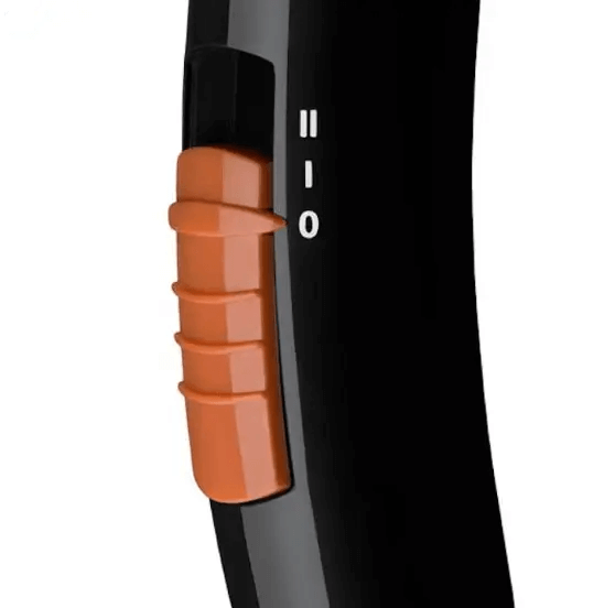 Close-up of the switch and controls on the BaByliss Travel Dry 2000 hair dryer for easy operation.