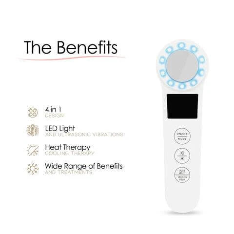 LUX SKIN® Hot & Cold Face Wand features LED light, heat therapy, and sonic vibrations for skincare benefits.