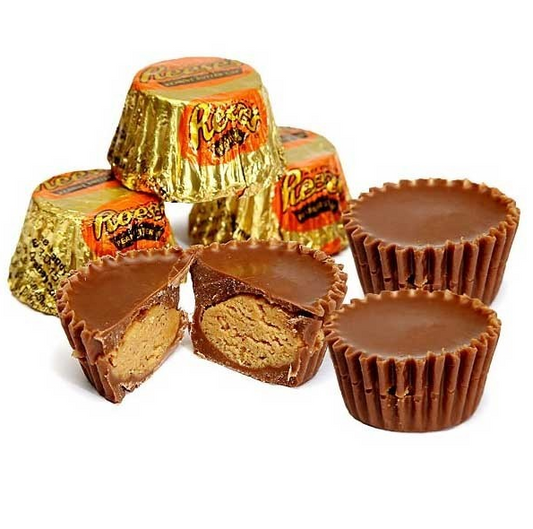 Reese's Minis Unwrapped Chocolate Peanut Butter Cups 90g, featuring milk chocolate mini cups with creamy peanut butter filling.