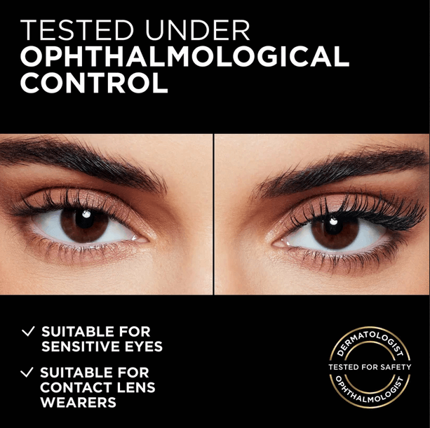 Image showing eyes tested under ophthalmological control, suitable for sensitive eyes and contact lens wearers.