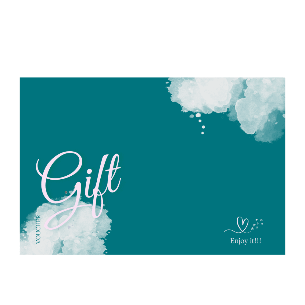 The Good Vibes Gift e-voucher with elegant design and 'Enjoy it!!!' text, perfect for special occasions.