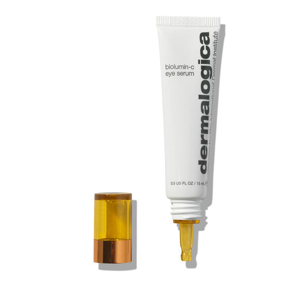 Dermalogica eye serum with applicator on a white background