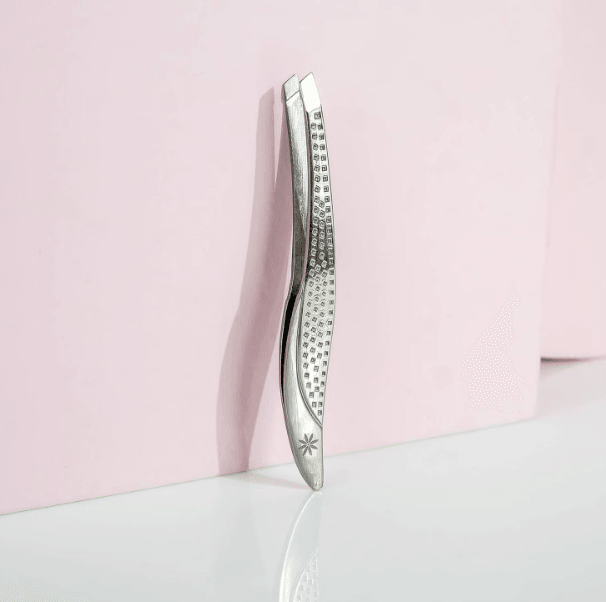 Brushworks Traditional Tweezers in stainless steel for eyebrow grooming and lash application.