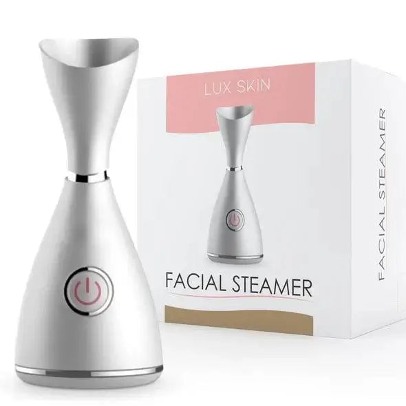 LUX SKIN® Facial Steamer with sleek design, delivering steam for deep skin purification and hydration.