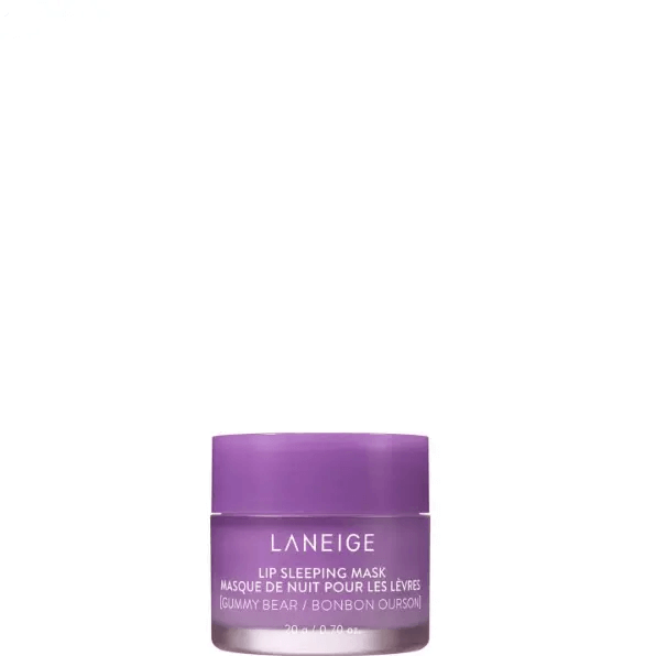 LANEIGE Lip Sleeping Mask in Gummy Bear flavor, 20g jar for soft and moisturized lips, featuring Moisture Wrap™ technology.