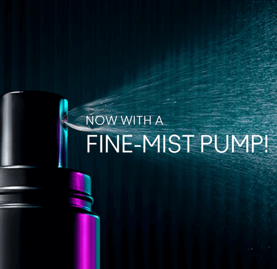 Close-up of MAC Fix+ Stay Over spray with a fine-mist pump, showcasing the fine mist application.