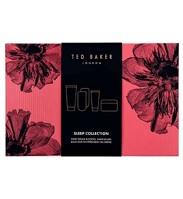 Ted Baker Sleep Collection packaging featuring beauty sleep products with floral design.