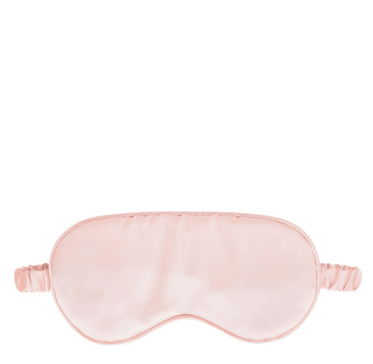 Brushworks Satin Sleep Mask in soft pink, designed for a restful night's sleep by blocking out unwanted light.