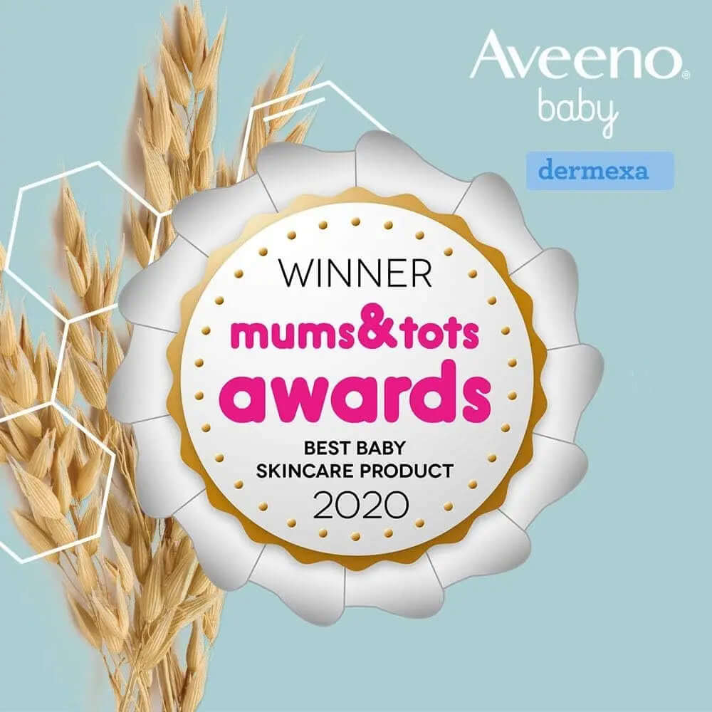 Aveeno Baby Dermexa award badge for Best Baby Skincare Product 2020 from Mums & Tots.