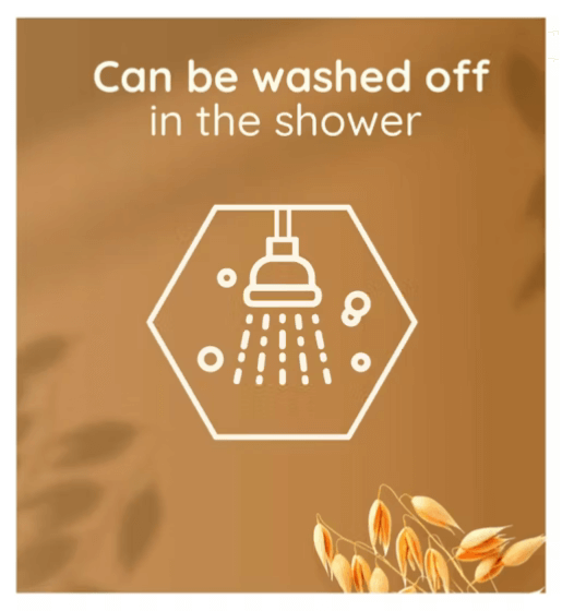 Icon illustrating that the body scrub can be washed off in the shower.