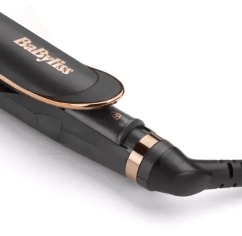 BaByliss 3Q Straightener close-up showing sleek design and Intelligent Sensor Protect Technology features.