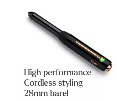 BaByliss 9000 Cordless Waving Wand with 28mm barrel for high-performance styling.