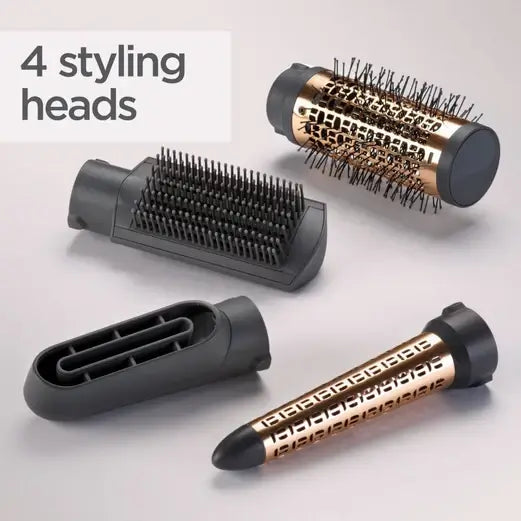 Four interchangeable styling heads for the BaByliss Air Style 1000, ideal for versatile hair styling.