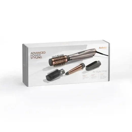 BaByliss Air Style 1000 packaging with styling tool and attachments for versatile hair styling.