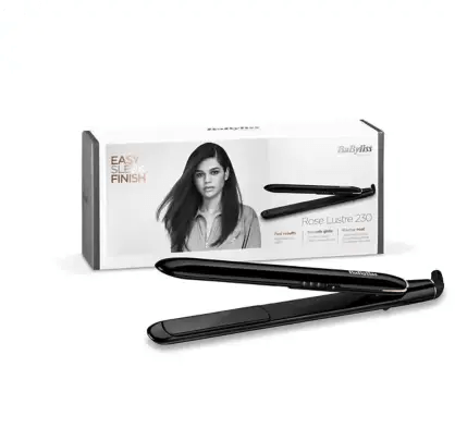 BaByliss Rose Lustre 230 Hair Straightener with ceramic plates for smooth, shiny styling and fast heat up.