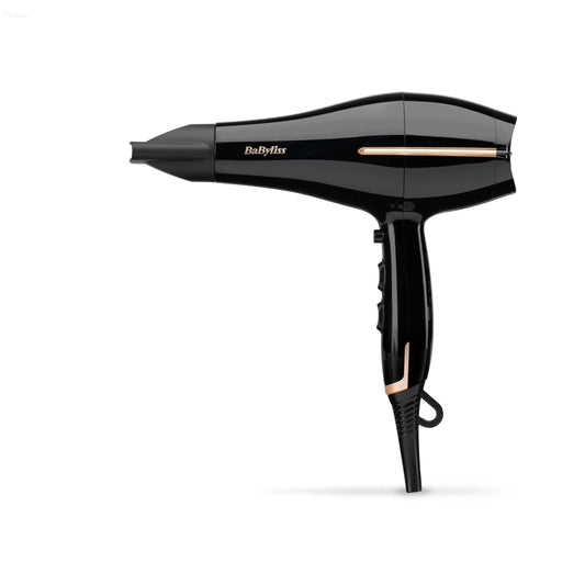BaByliss Salon Pro 2200 Hair Dryer with ionic-frizz control and diffuser attachment for shiny, fast drying results.