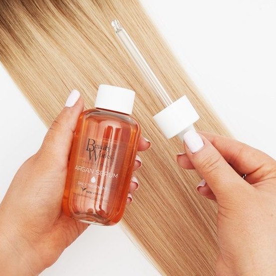 Beauty Works Argan Oil Serum 90ml nourishing hair oil for frizz control and glossy finish