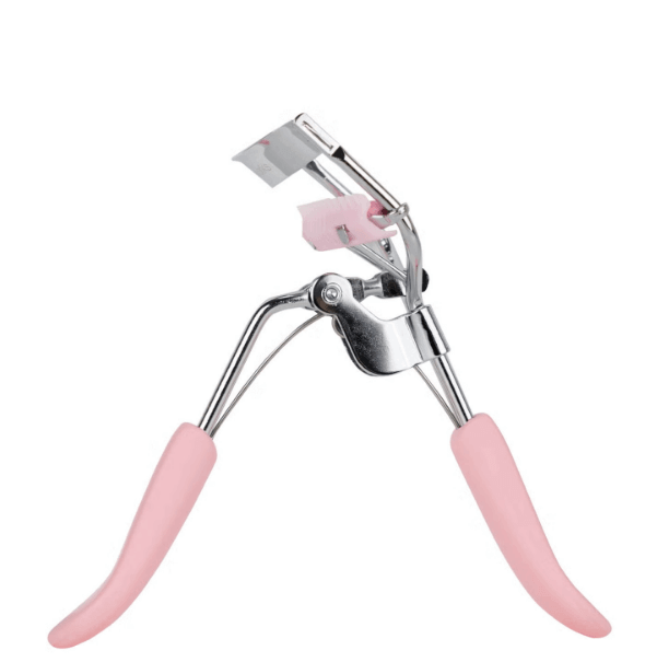 Brushworks Pro Lash Curler with Comb in pink and silver, designed for precise and controlled lash curling.