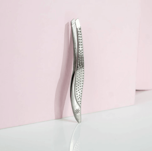 Brushworks Traditional Tweezers in stainless steel for eyebrow grooming and lash application.