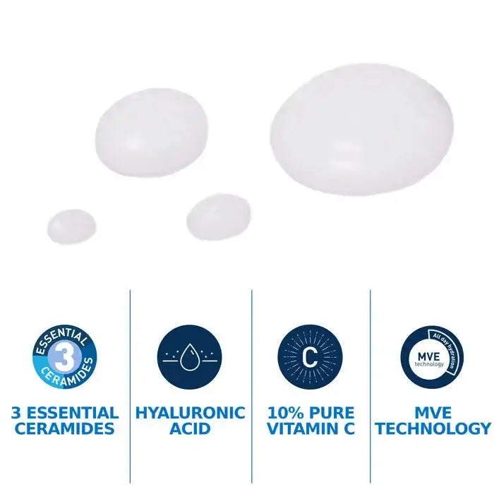 List of skincare ingredients with icons and names on a white background