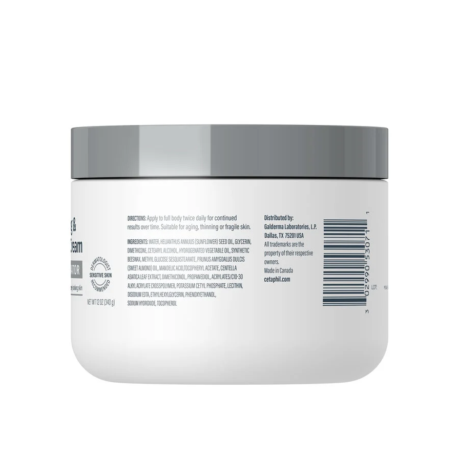 Cetaphil White jar with gray lid on a white background