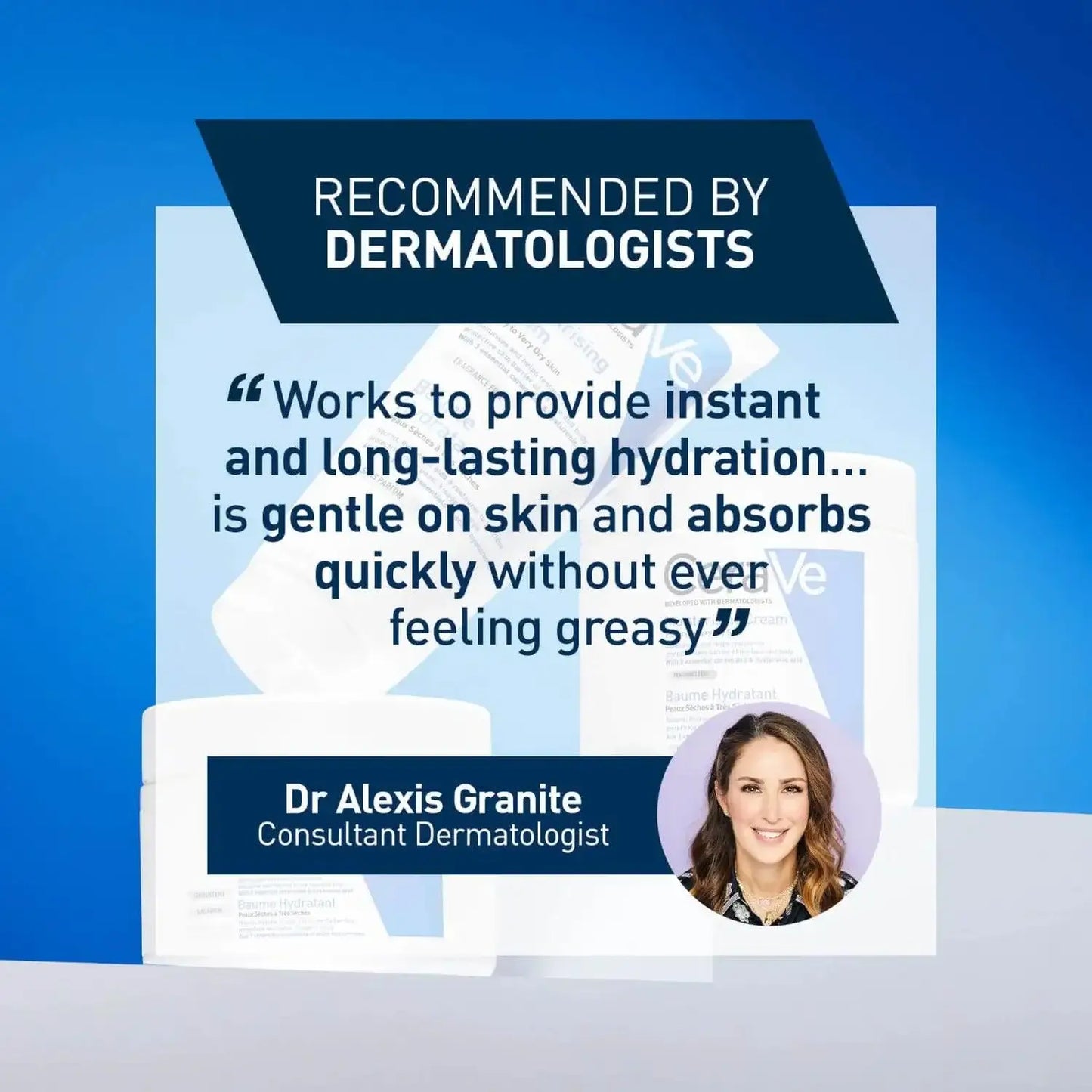 CeraVe Moisturising Cream, recommended by dermatologist Dr. Alexis Granite for hydration and gentle absorption.