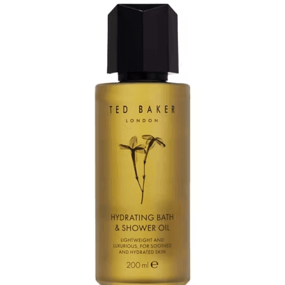 Ted Baker Jasmine & Lime Blossom Bath & Shower Oil 200ml, lightweight oil for soothing and hydrating skin.