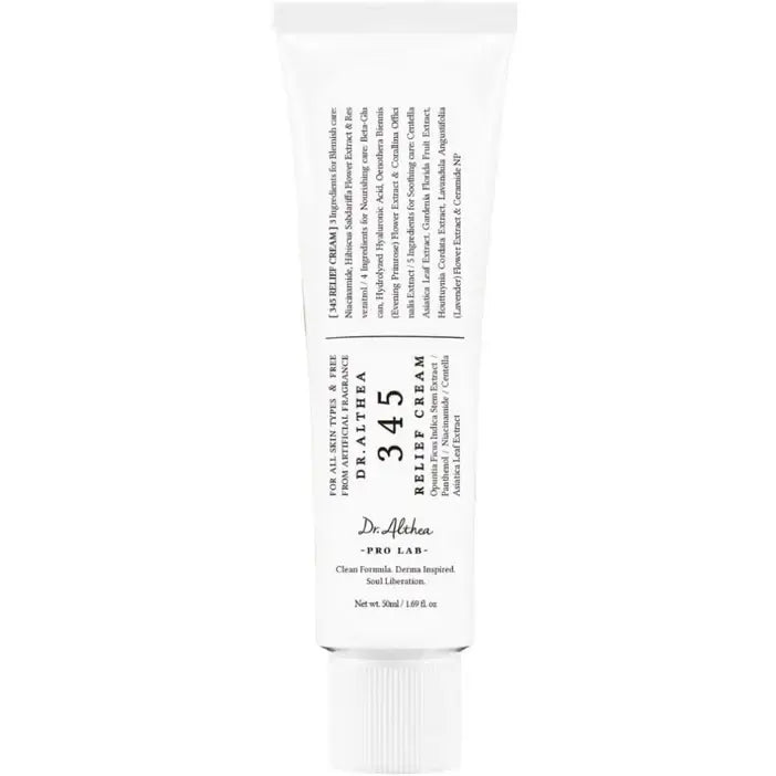 Tube of Dr. Althea 345 Relief Cream on a white background