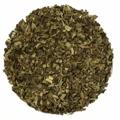 Dried spearmint leaves, ideal for making refreshing herbal tea and enjoying its aromatic flavor.