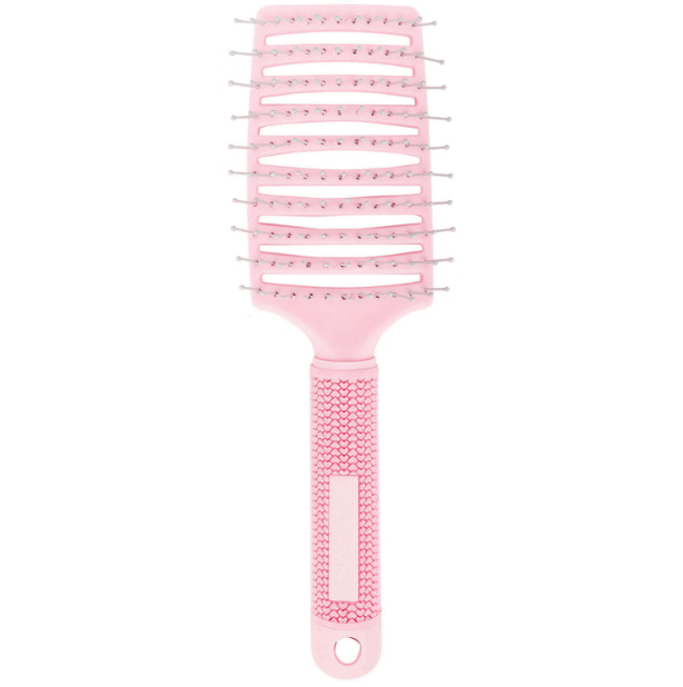 Brushworks Blow Dry Paddle Brush in pink, ideal for fast, pain-free drying on all hair types.