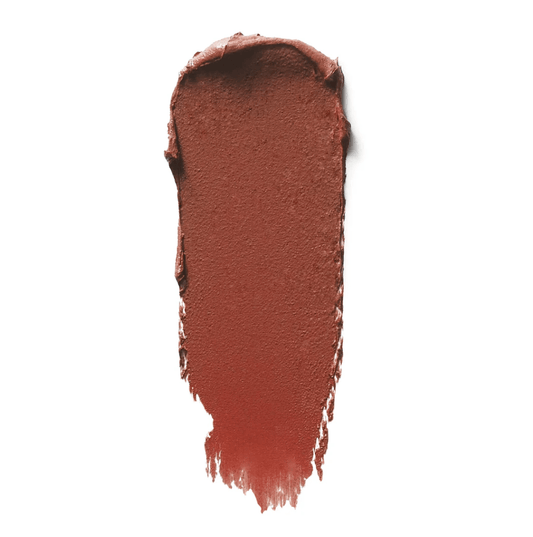 GXVE Beauty ORIGINAL ME High-Performance Matte Lipstick swatch in 'Lovable Me' rich brownish-red shade.
