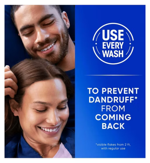 Head & Shoulders Classic Clean 2in1 Anti Dandruff Shampoo 250ml advertisement image showing happy couple with clean hair.