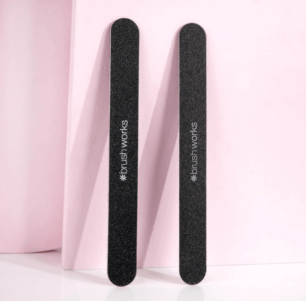Brushworks Professional Emery Boards set of 2, ideal for shaping and smoothing natural or false nails.