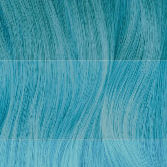 Vibrant blue pastel hair effect showcasing Josh Wood Colour Blue Reef Hair Glaze for creative hair color options.