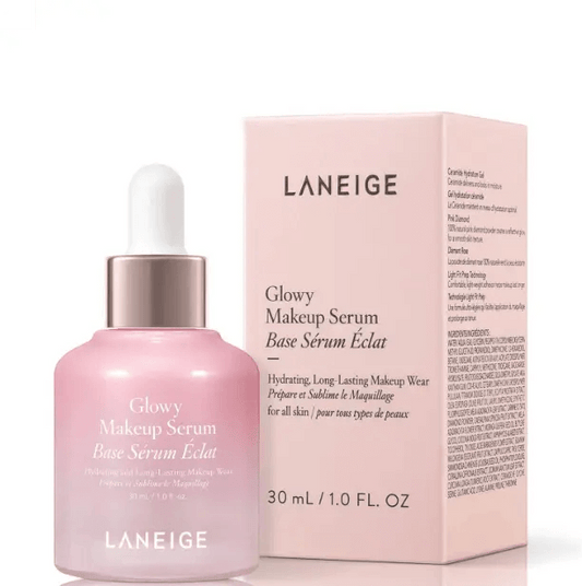 LANEIGE Glowy Makeup Serum 30ml bottle with box, ultra-hydrating primer for a glass skin effect.